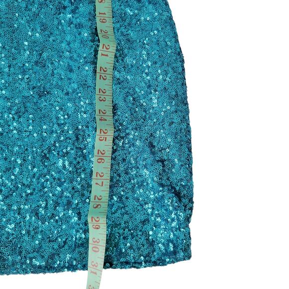 Y2k Bebe Turquoise Shimmer Blink Party Dress sparkle XS sexy Bodycon - Picture 8 of 13